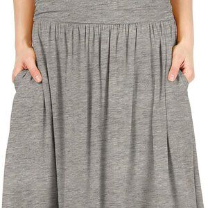 Skirts for Women Regular and Plus Size Skirt with Pockets Below The Knee Length